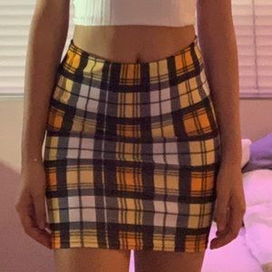 Yellow plaid skirt